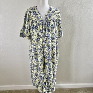 Capistrano 1X 18-20 House Dress Gown Maxi MuuMuu Duster Kaftan Lounge Button Up